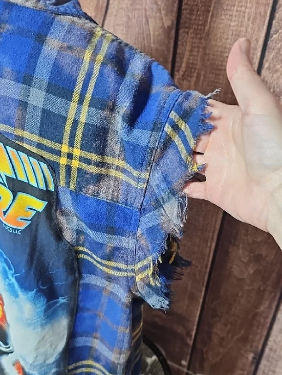 Back to the Future FRINGED WASHED FLANNEL SM-XL - Picture 3 of 6